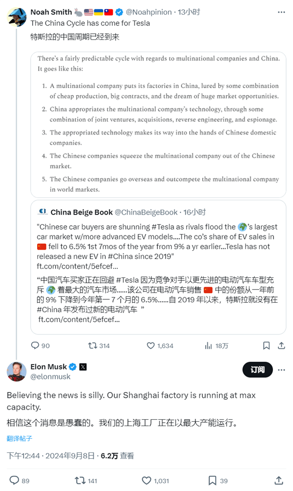 特斯拉投资人担心马斯克会导致品牌受损